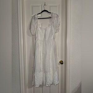 White Puff Sleeve Dress